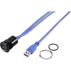 TRU COMPONENTS USB-22-BK Vestavěná zásuvka USB-A 3.0 2x zásuvka USB-A 3.0 ⇔ 2x zástrčka USB-A 3.0 Množství: 1 ks