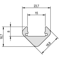 Barthelme 62399461 BARdolino Angolo Profil svítidla hliník (d x š x v) 1000 x 23.71 x 16.66 mm Piece 1 ks