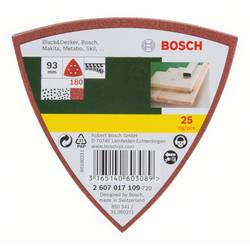 Bosch Accessories 25-teiliges Schleifblatt-Set für Deltaschleifer, Körnung 180 2607017109 brusný list na suchý zip, s otvory Zrnitost 180 Rozměr přes roh 93 mm