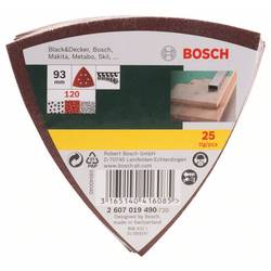 Bosch Accessories 2607019490 brusný papír pro delta brusky na suchý zip, s otvory Zrnitost 120 Rozměr přes roh 93 mm 25 ks