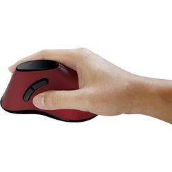 LogiLink ID0159 optická ergonomická myš, přenos bezdrátový, 5 tlačítko, 1200 dpi, černá, červená