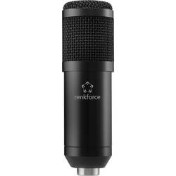 na stojanu USB mikrofon Renkforce RF-MIC-510 Druh přenosu:USB vč. kufříku, vč. pavouka, vč. ochrany proti větru, vč. kabelu, vč. pouzdra na mikrofon