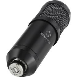 na stojanu USB mikrofon Renkforce RF-MIC-510 Druh přenosu:USB vč. kufříku, vč. pavouka, vč. ochrany proti větru, vč. kabelu, vč. pouzdra na mikrofon