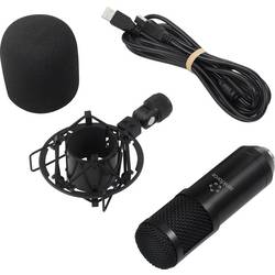 na stojanu USB mikrofon Renkforce RF-MIC-510 Druh přenosu:USB vč. kufříku, vč. pavouka, vč. ochrany proti větru, vč. kabelu, vč. pouzdra na mikrofon