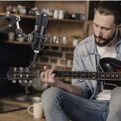na stojanu USB mikrofon Renkforce RF-MIC-510 Druh přenosu:USB vč. kufříku, vč. pavouka, vč. ochrany proti větru, vč. kabelu, vč. pouzdra na mikrofon