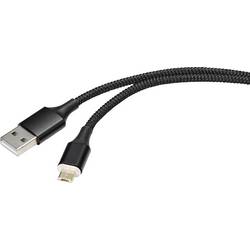 Renkforce USB kabel USB 2.0 USB-A zástrčka, USB Micro-B zástrčka 1.00 m černá magnetická zástrčka RF-4746074