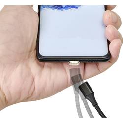Renkforce USB kabel USB 2.0 USB-A zástrčka, USB Micro-B zástrčka 1.00 m černá magnetická zástrčka RF-4746074