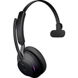 Jabra Evolve2 65 monaural telefon Headset otevřená (On Ear) Bluetooth® mono černá regulace hlasitosti, Indikátor nabití, Vypnutí zvuku mikrofonu