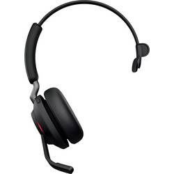 Jabra Evolve2 65 monaural telefon Headset otevřená (On Ear) Bluetooth® mono černá regulace hlasitosti, Indikátor nabití, Vypnutí zvuku mikrofonu