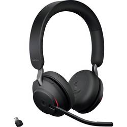 Jabra Evolve2 65 MS telefon Headset otevřená (On Ear) Bluetooth® stereo černá regulace hlasitosti, Indikátor nabití, Vypnutí zvuku mikrofonu