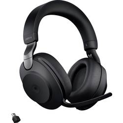 Jabra Evolve2 85 MS Headset uzavřená (Over Ear) Bluetooth®, kabelová stereo černá Redukce šumu mikrofonu regulace hlasitosti, Indikátor nabití, Vypnutí zvuku