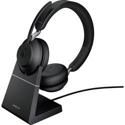 Jabra Evolve2 65 MS Headset otevřená (On Ear) Bluetooth® stereo černá regulace hlasitosti, Indikátor nabití, Vypnutí zvuku mikrofonu telefon