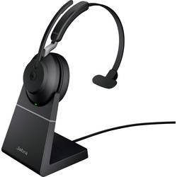 Jabra Evolve2 65 monaural Headset otevřená (On Ear) Bluetooth® stereo černá regulace hlasitosti, Indikátor nabití, Vypnutí zvuku mikrofonu telefon