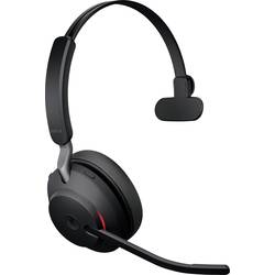 Jabra Evolve2 65 monaural Headset otevřená (On Ear) Bluetooth® stereo černá regulace hlasitosti, Indikátor nabití, Vypnutí zvuku mikrofonu telefon