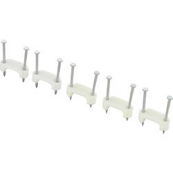 TRU COMPONENTS TC-DNF17203 hřebíkové příchytky 1593094 Průměr kabelového svazku (rozsah) 17.70 mm (max) s dvěma oky bílá 100 ks