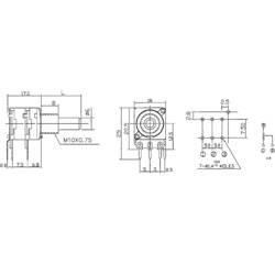 Potentiometer Service 4177, 4177 otočný potenciometr, Stereo, 0.05 W, 5 kΩ, 1 ks