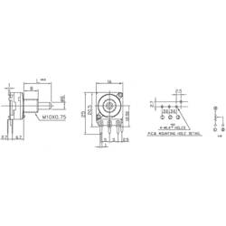 Potentiometer Service 2168, 2168 otočný potenciometr, Mono, 0.2 W, 100 kΩ, 1 ks
