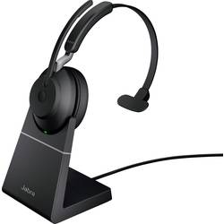 Jabra Evolve2 65 monaural Headset otevřená (On Ear) Bluetooth® mono černá regulace hlasitosti, Indikátor nabití, Vypnutí zvuku mikrofonu telefon