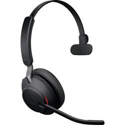 Jabra Evolve2 65 monaural Headset otevřená (On Ear) Bluetooth® mono černá regulace hlasitosti, Indikátor nabití, Vypnutí zvuku mikrofonu telefon
