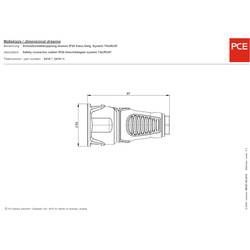 PCE 2410-sr zásuvka guma, plast 230 V černá IP20
