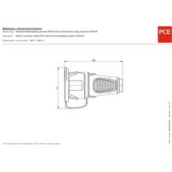 PCE 2411-src zásuvka guma, plast 230 V černá, červená IP54