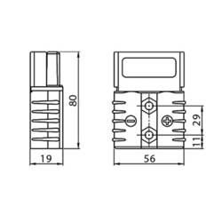 Konektor baterie vysokým proudem 175 A 1130-0211-03 S175 červená encitech Množství: 1 ks