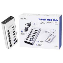 LogiLink UA0447 USB Hub 5 + 2 porty USB-A, USB-C® USB 3.2 Gen1 5 GBit/s hliník UA0447