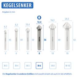 GSR B04042124 záhlubník 12.4 mm HSS broušený válcová stopka 1 ks