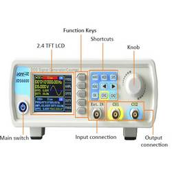 Joy-it JT-JDS6600 Arbitrární generátor funkcí 15 MHz - 0.01 µHz 2kanálový trojúhelník, obdélníkový, signál , sinusový, Lorenzova křivka, arbitrární, pulz, šum
