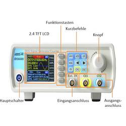 Joy-it JT-JDS6600 Arbitrární generátor funkcí 15 MHz - 0.01 µHz 2kanálový trojúhelník, obdélníkový, signál , sinusový, Lorenzova křivka, arbitrární, pulz, šum