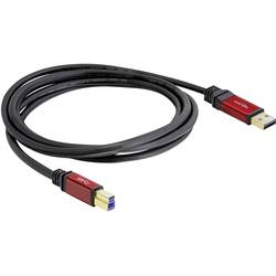 Delock USB kabel USB 3.2 Gen1 USB-A zástrčka, USB-B zástrčka 5.00 m červená, černá pozlacené kontakty, UL certifikace 82759