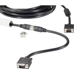 Renkforce VGA kabel VGA pólové Zástrčka, VGA pólové Zástrčka 10.00 m černá RF-4537804 pro montáž s husím krkem, s feritovým jádrem VGA kabel