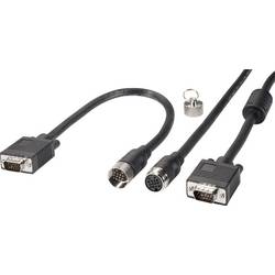 Renkforce VGA kabel VGA pólové Zástrčka, VGA pólové Zástrčka 10.00 m černá RF-4537804 pro montáž s husím krkem, s feritovým jádrem VGA kabel