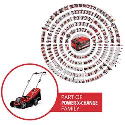 Einhell Power X-Change GE-CM 18/33 Li (1x4,0Ah) akumulátor Akumulátorová sekačka vč. nabíječky, + akumulátor 18 V šířka sekání 33 cm Určen pro 200 m²