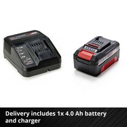 Einhell Power X-Change GE-CM 18/33 Li (1x4,0Ah) akumulátor Akumulátorová sekačka vč. nabíječky, + akumulátor 18 V šířka sekání 33 cm Určen pro 200 m²