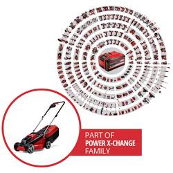 Einhell Power X-Change GE-CM 18/30 Li (1x3,0Ah) akumulátor Akumulátorová sekačka vč. nabíječky, + akumulátor 18 V šířka sekání 30 cm Určen pro 150 m²