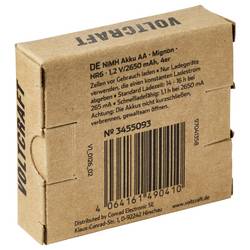 VOLTCRAFT akumulátor AA, Ni-MH, 2650 mAh, 1.2 V, 4 ks