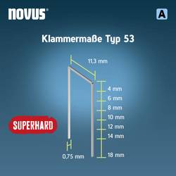 Novus Tools 042-0776 svorky z jemného drátu Typ 53 800 ks Rozměry (d x š) 6 mm x 11.3 mm