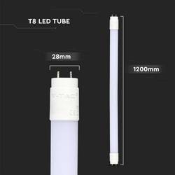 V-TAC LED trubice Energetická třída (EEK2021): E (A - G) G13 zářivkový tvar T8 16.5 W = 36 W teplá bílá (Ø x v) 28 mm x 1200 mm 1 ks