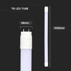 V-TAC LED trubice Energetická třída (EEK2021): E (A - G) G13 zářivkový tvar T8 16.5 W = 36 W teplá bílá (Ø x v) 28 mm x 1200 mm 1 ks