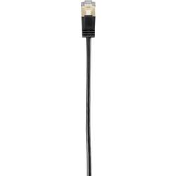 Renkforce RF-4538184 RJ45 síťové kabely, propojovací kabely CAT 8.1 F/FTP 0.25 m černá extrémně tenký , pozlacené kontakty 1 ks