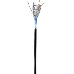 Renkforce RF-4538184 RJ45 síťové kabely, propojovací kabely CAT 8.1 F/FTP 0.25 m černá extrémně tenký , pozlacené kontakty 1 ks