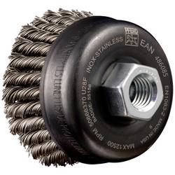 PFERD TOOLS Hrncový kartáč POS, 2řadý, tepelně tvarovaný TBG HD Ø 65 mm, M14, nerezový drát Ø 0,50 mm, úhlová bruska POS TBG 65/M14 INOX 0,50 2RH HD 43305033 1