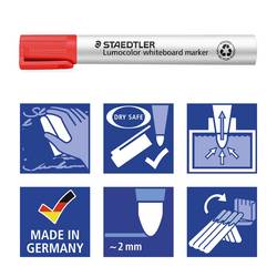 Staedtler 351 B10 Lumocolor 351 popisovač na bílé tabule červená, oranžová, fialová, modrá, zelená, hnědá, černá, světle zelená, světle modrá, růžová N/A