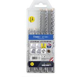 Alpen DS+ FORCE X MB 5 0080500005100 Slinutý karbid sada vrtáku do betonu 5dílná 5 mm, 6 mm, 8 mm, 10 mm SDS plus 1 ks