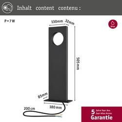 Paulmann 94380 venkovní stojací osvětlení LED pevně vestavěné LED šedá