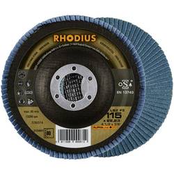 Rhodius 210663 LSZ F3 vějířovitý brusný kotouč Průměr 115 mm Ø otvoru 22.23 mm Zrnitost 80 nerezová ocel 1 ks