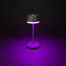 Konstsmide 7830-630 Lyon Akumulátorová stolní LED lampa 2.5 W teplá bílá, RGB zeleno-šedá