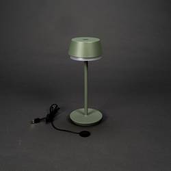 Konstsmide 7830-630 Lyon Akumulátorová stolní LED lampa 2.5 W teplá bílá, RGB zeleno-šedá