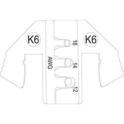 TOOLCRAFT PLE-0K6 Lisovací vložky Krimpovací nástavec Deutsch K6 Vhodné pro značku (kleště): TOOLCRAFT PZ-500